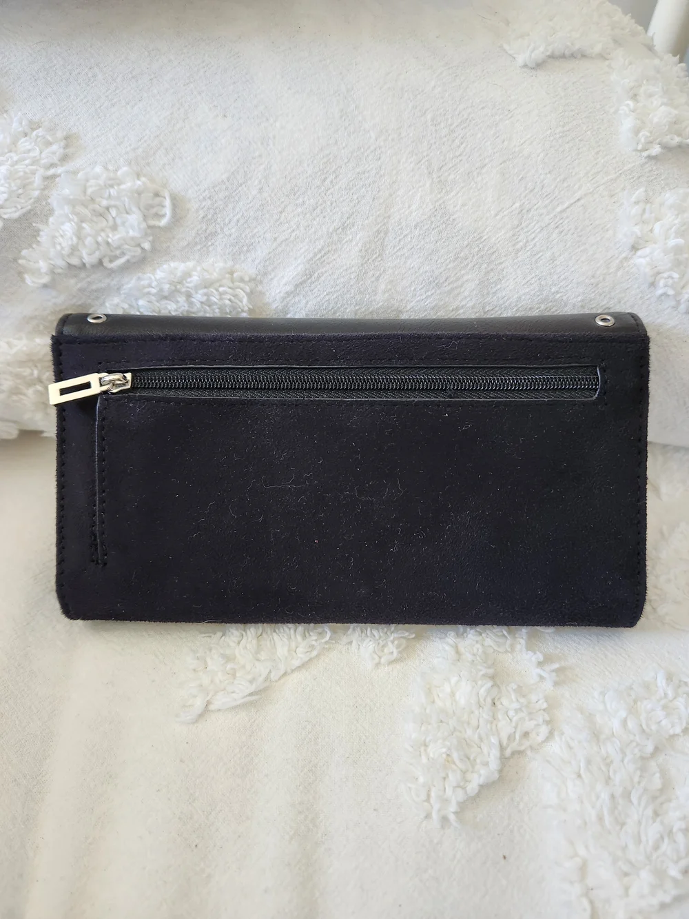VINTAGE GUESS Black Suede & Leather Crossbody Bag with Matching Wallet